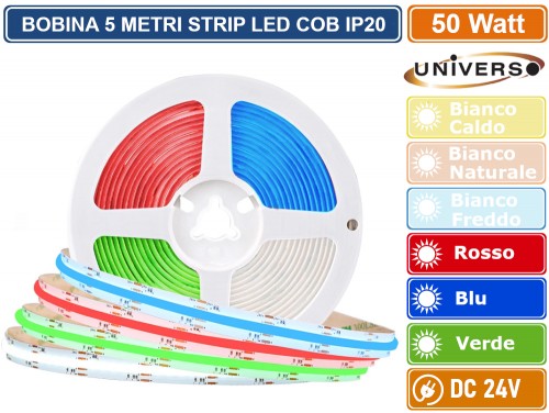 Striscia LED COB 480 12 IP20 52,5W Warm White